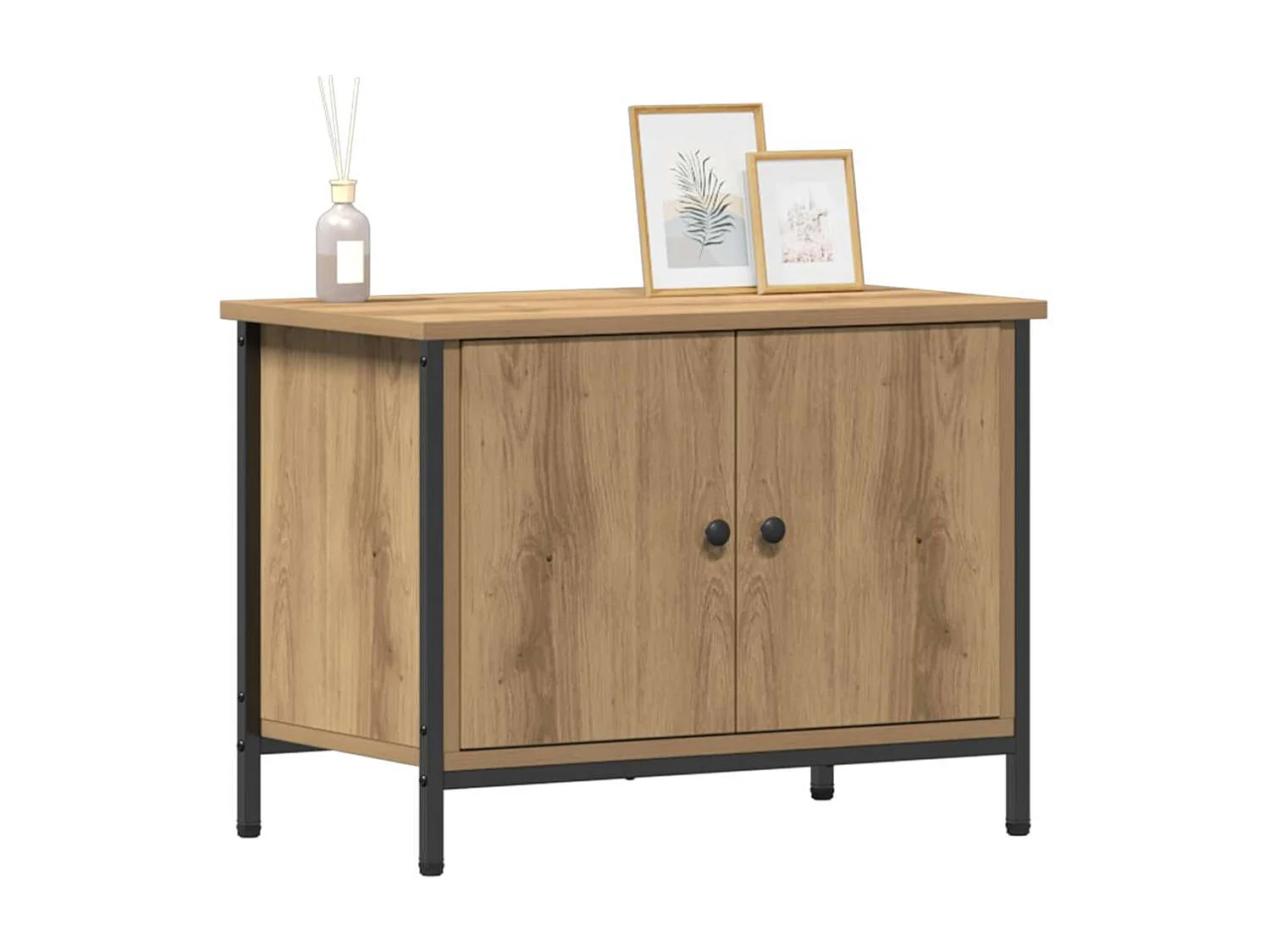 Meuble TV chêne artisanal 60 x 35 x 45 cm Bois d'ingénierie