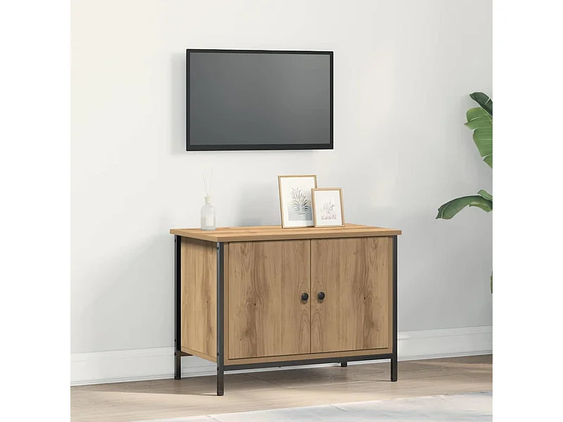 TV-kast artisanaal eikenkleurig 60 x 35 x 45 cm Bewerkt hout