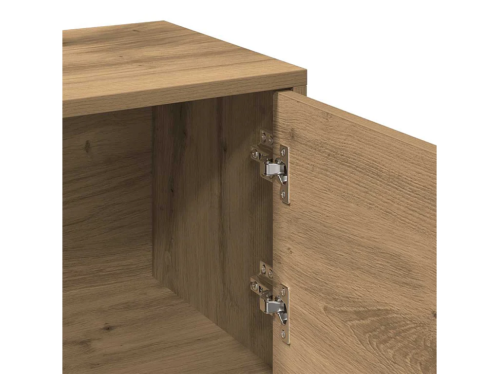 Meuble TV chêne artisanal 102x30x37,5 cm bois d'ingénierie