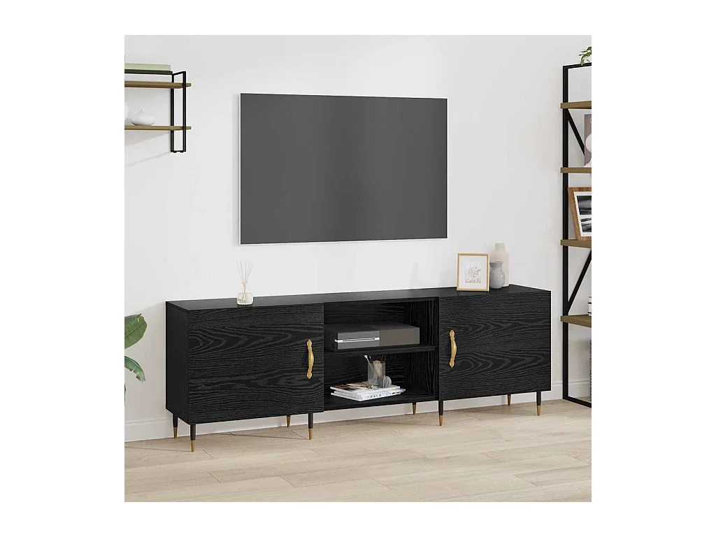 Meuble TV Chêne noir 150 x 30 x 50 cm Bois d'ingénierie