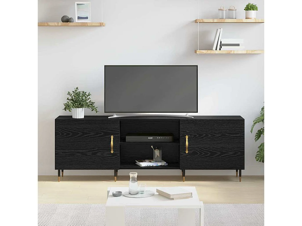 Meuble TV Chêne noir 150 x 30 x 50 cm Bois d'ingénierie