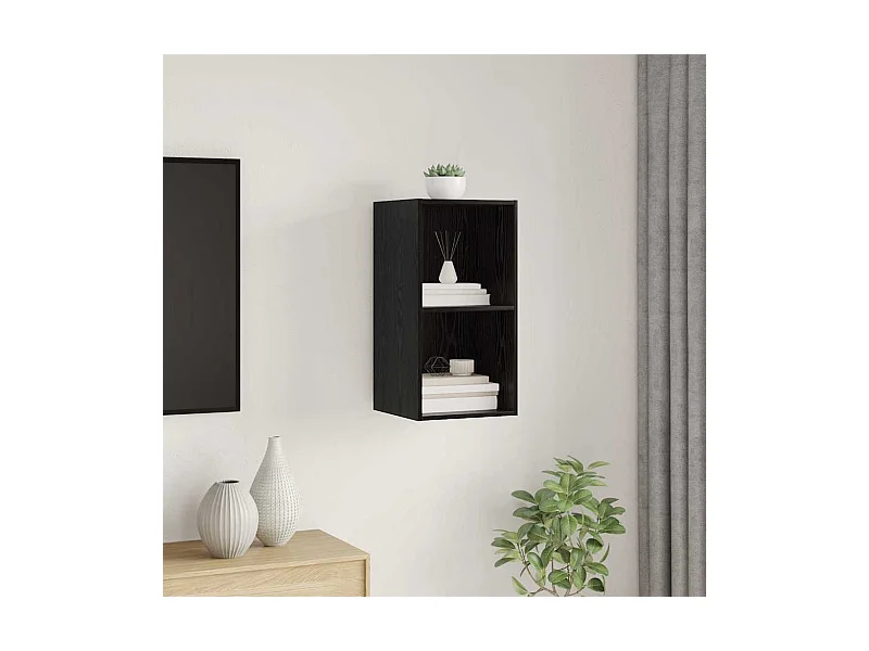 Armario de TV Roble negro 37 x 37 x 72 cm Madera contrachapada