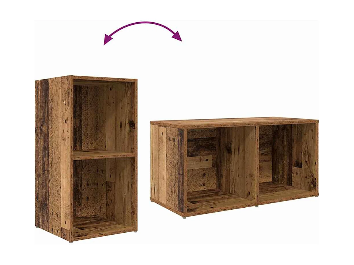 Meuble TV 3 pièces Marron 107 x 35 x 37 cm Bois d'ingénierie