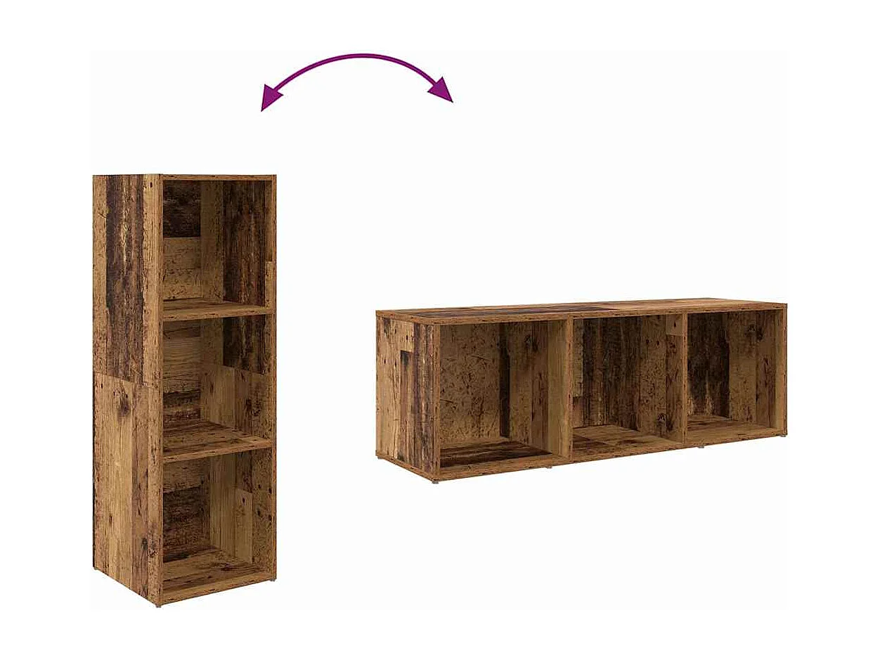 Meuble TV 3 pièces Marron 107 x 35 x 37 cm Bois d'ingénierie