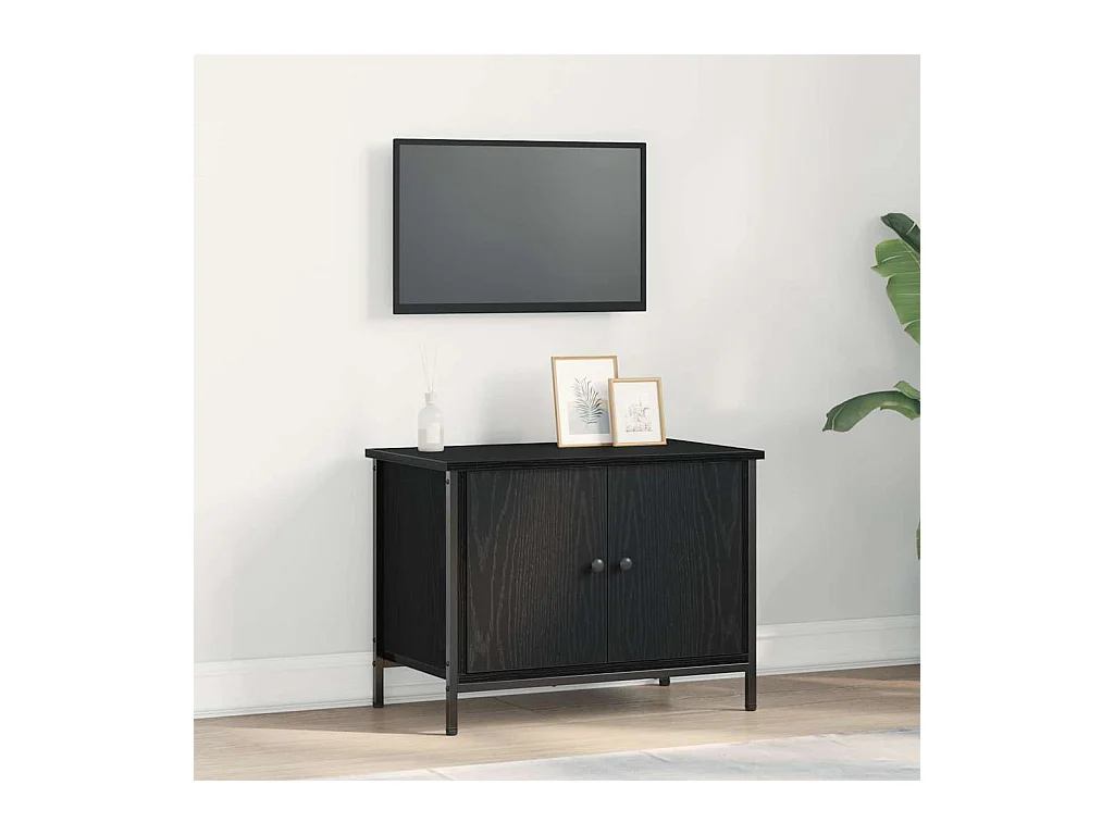 Meuble TV Chêne noir 60 x 35 x 45 cm Bois d'ingénierie
