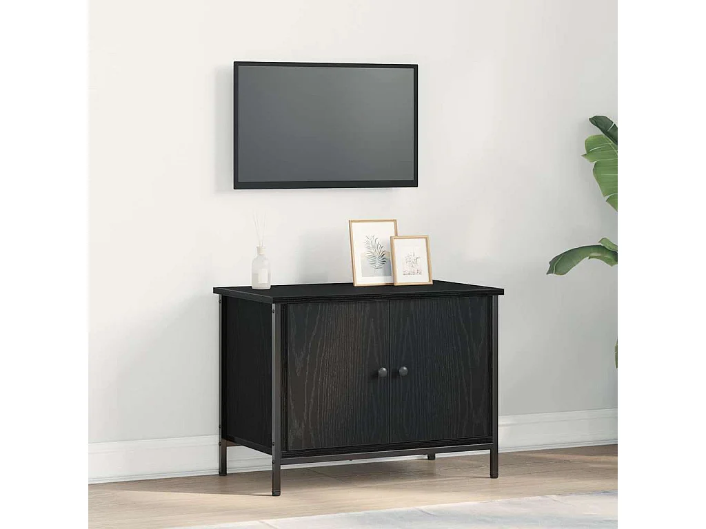 Meuble TV Chêne noir 60 x 35 x 45 cm Bois d'ingénierie
