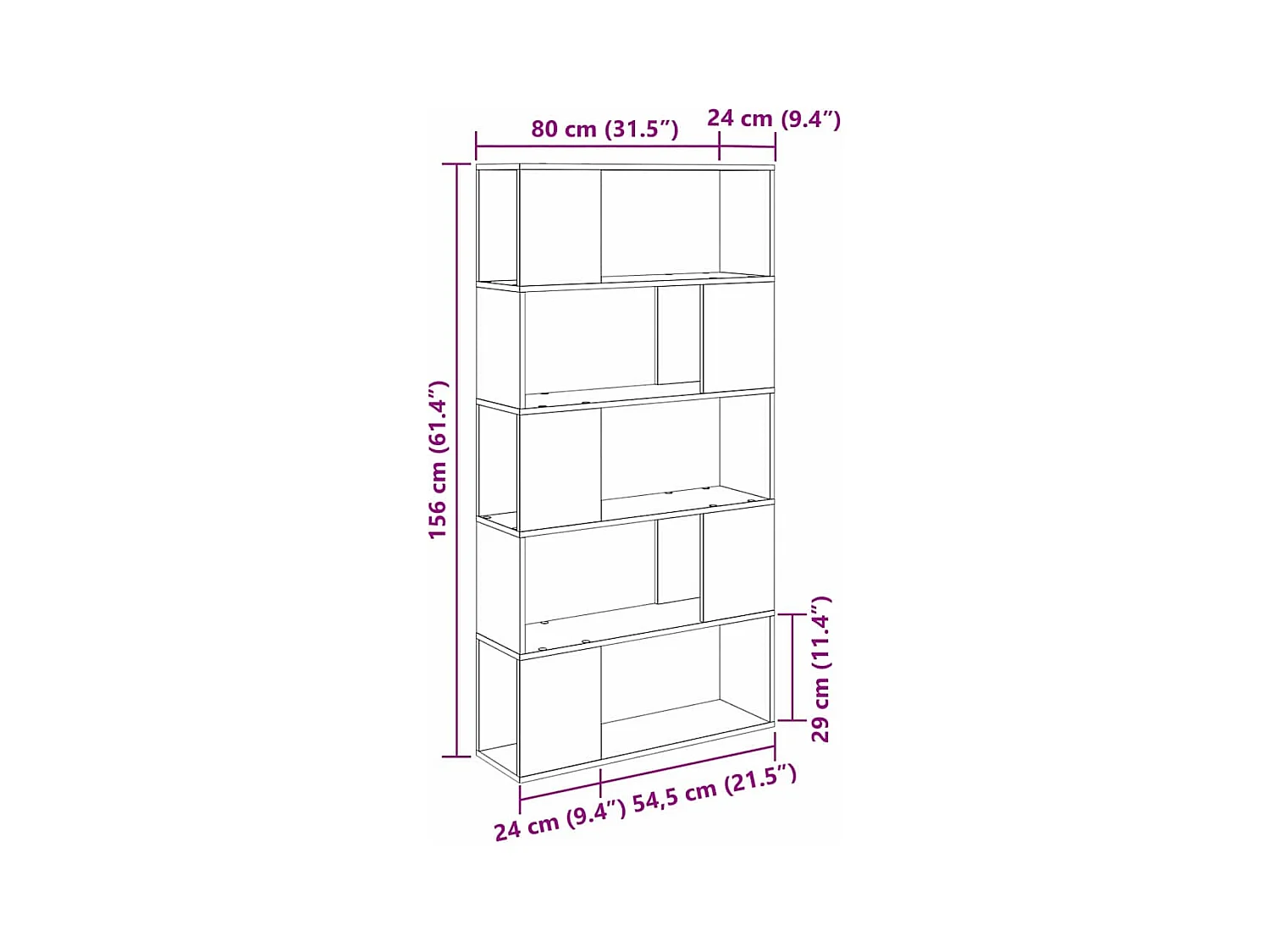 Meuble TV Noir 80 x 24 x 155 cm