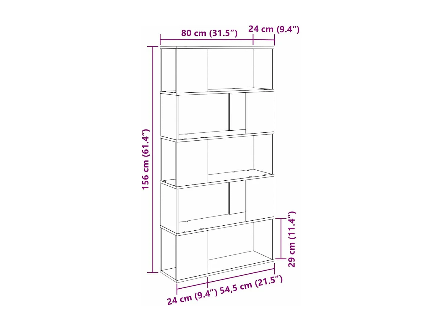 Meuble TV Noir 80 x 24 x 155 cm