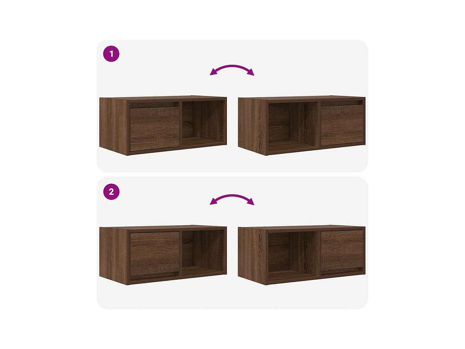 Meuble TV chêne marron 60x31x25,5 cm bois d'ingénierie