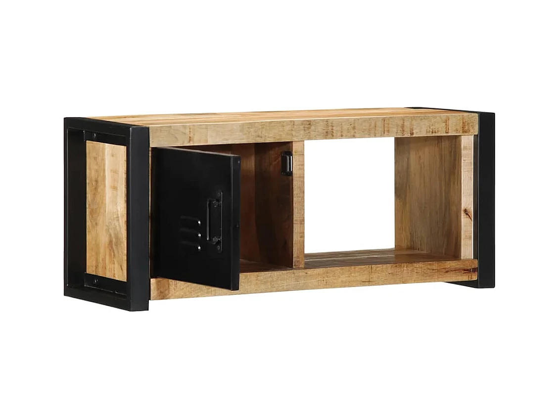Meuble TV 80x30x35 cm bois massif de manguier brut