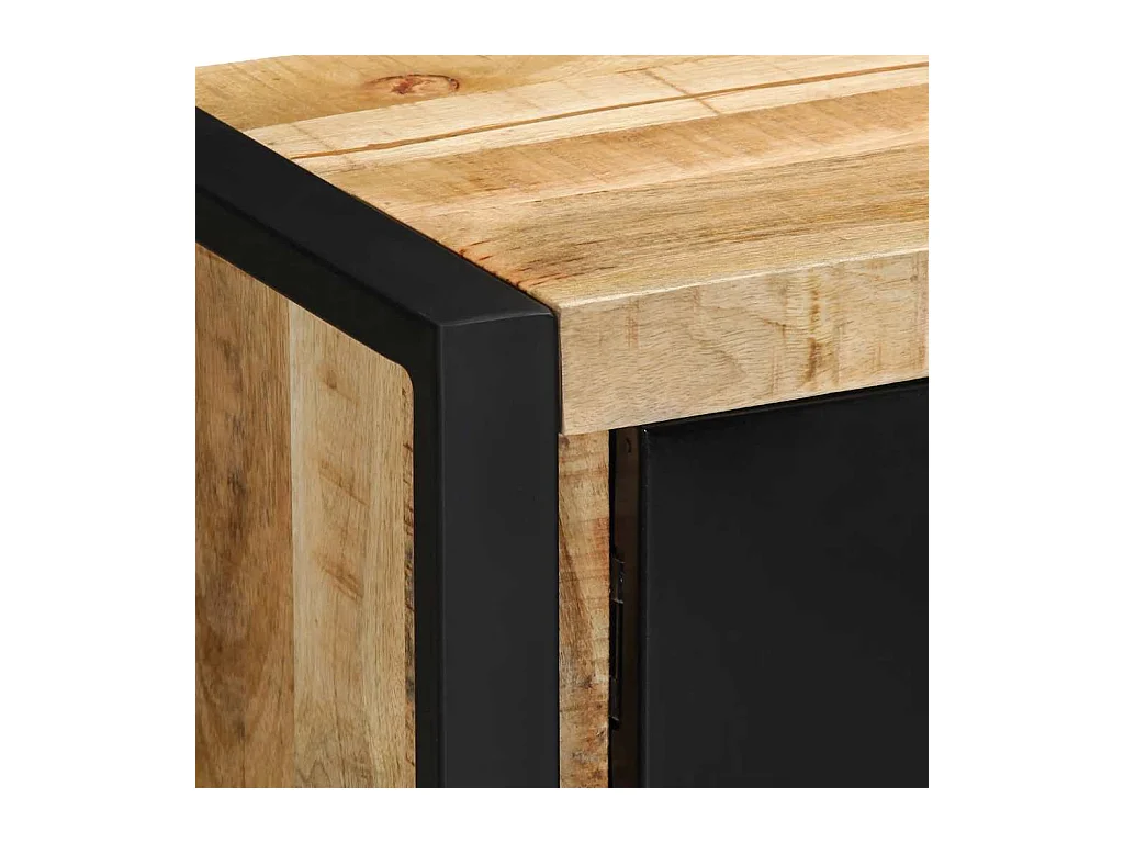 Meuble TV 80x30x35 cm bois massif de manguier brut