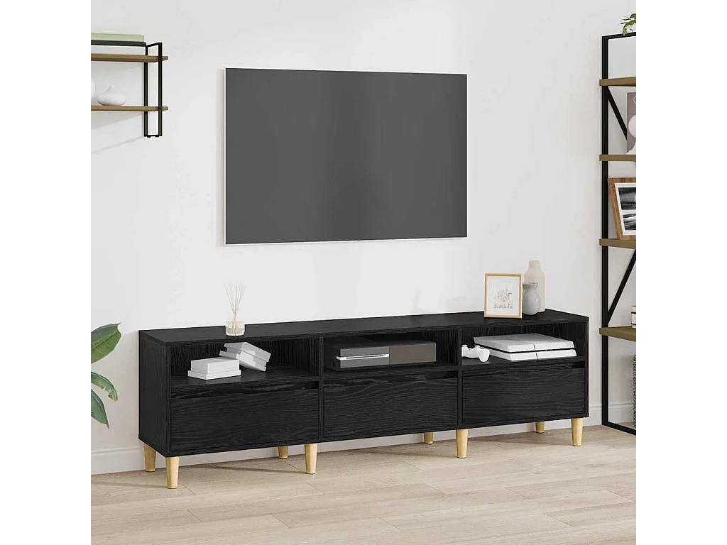 Meuble TV Chêne noir 150 x 30 x 45 cm Bois d'ingénierie