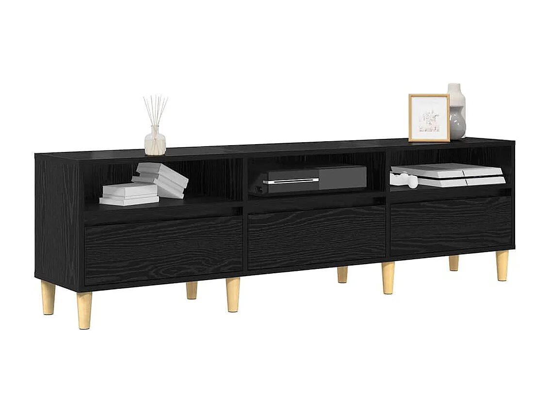 Meuble TV Chêne noir 150 x 30 x 45 cm Bois d'ingénierie
