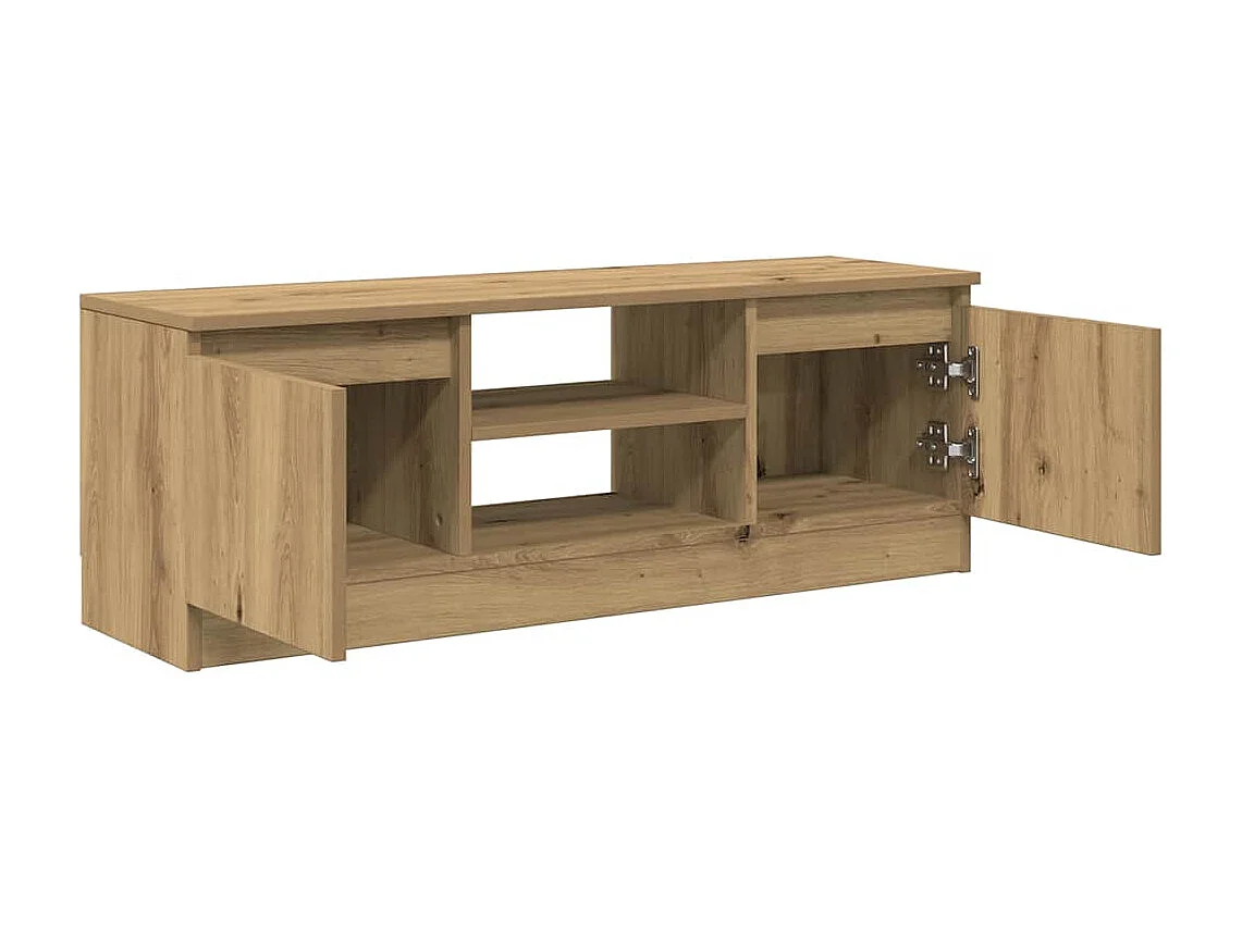 Meuble TV chêne artisanal 102x30x36 cm bois d'ingénierie