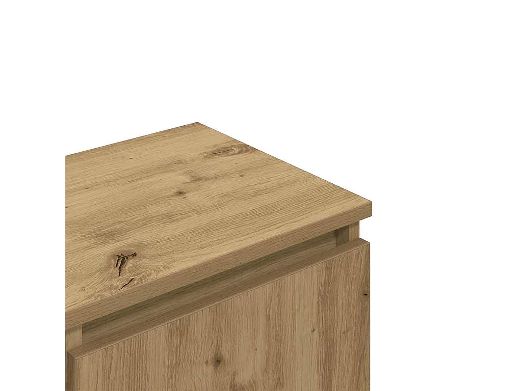 Meuble TV chêne artisanal 102x30x36 cm bois d'ingénierie