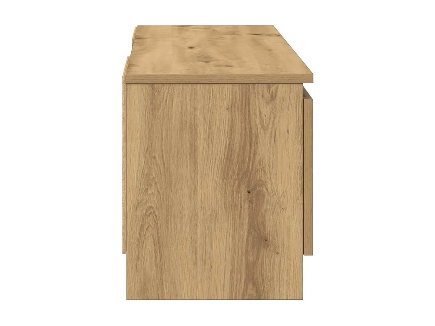 Meuble TV chêne artisanal 102x30x36 cm bois d'ingénierie