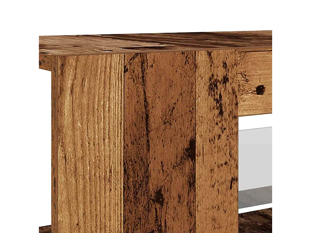 Meuble TV avec lumières LED vieux bois bois d'ingénierie