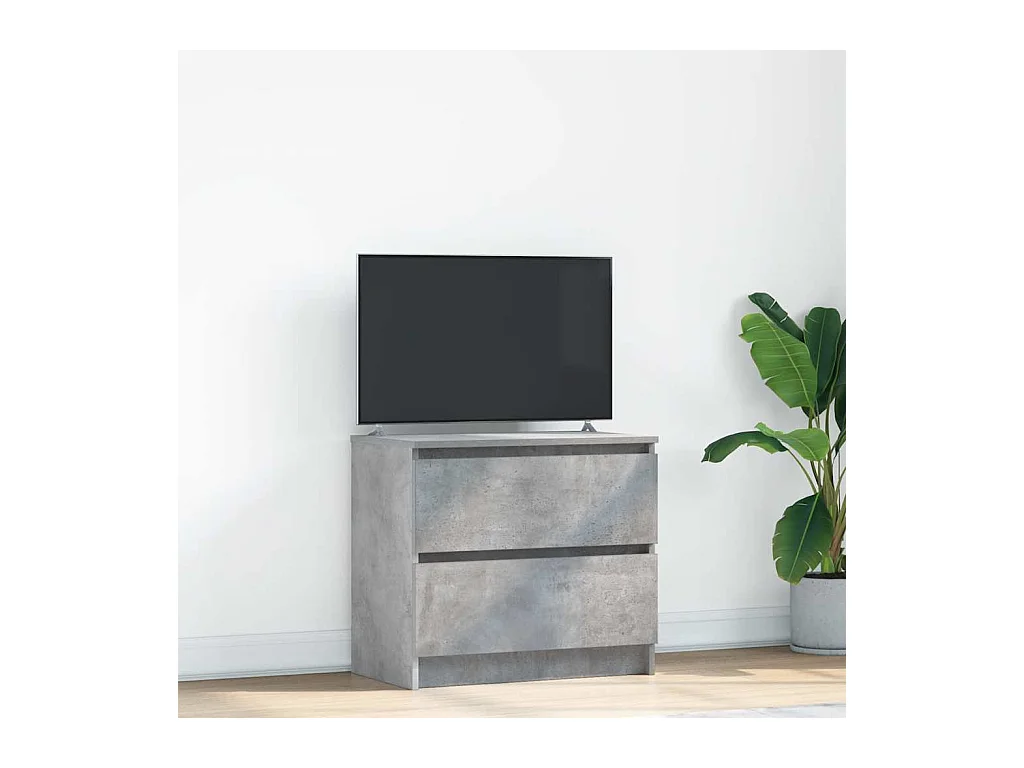 Meuble TV gris béton 60x35x54 cm bois d'ingénierie