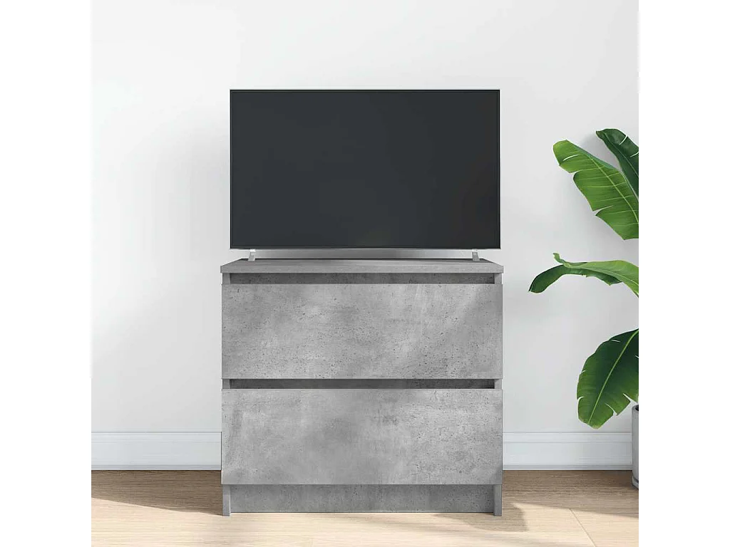 Meuble TV gris béton 60x35x54 cm bois d'ingénierie