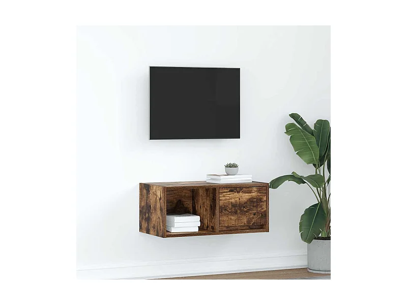 Móvel de TV 60x31x25,5 cm derivados de madeira carvalho fumado