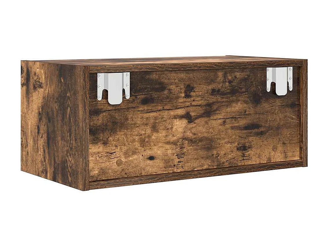 Meuble TV chêne fumé 60x31x25,5 cm bois d'ingénierie