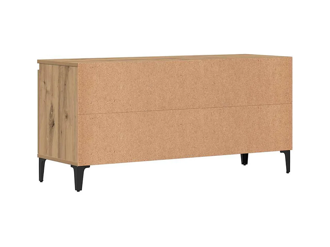 Meuble TV chêne artisanal 102x35x50 cm bois d'ingénierie