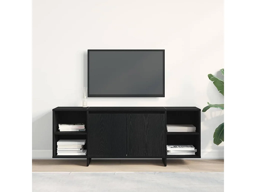 Meuble TV Noir 120 x 30 x 40.5 cm Bois d'ingénierie