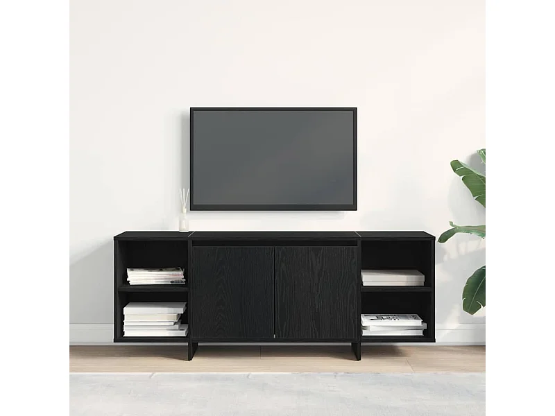 TV Stand Zwart 120 x 30 x 40.5 cm Bewerkt hout