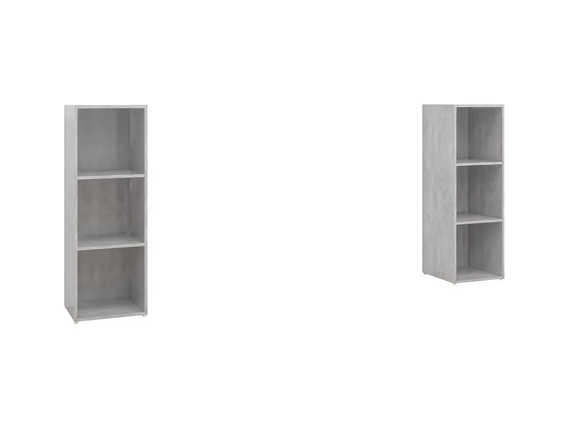 Meubles TV 2 pièces Gris béton 107x35x37 cm Bois d'ingénierie