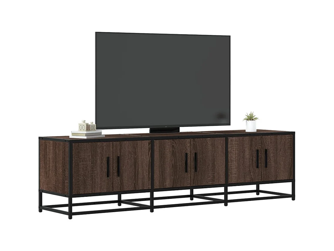 Meuble TV chêne marron 150x35x41 cm bois d'ingénierie et métal