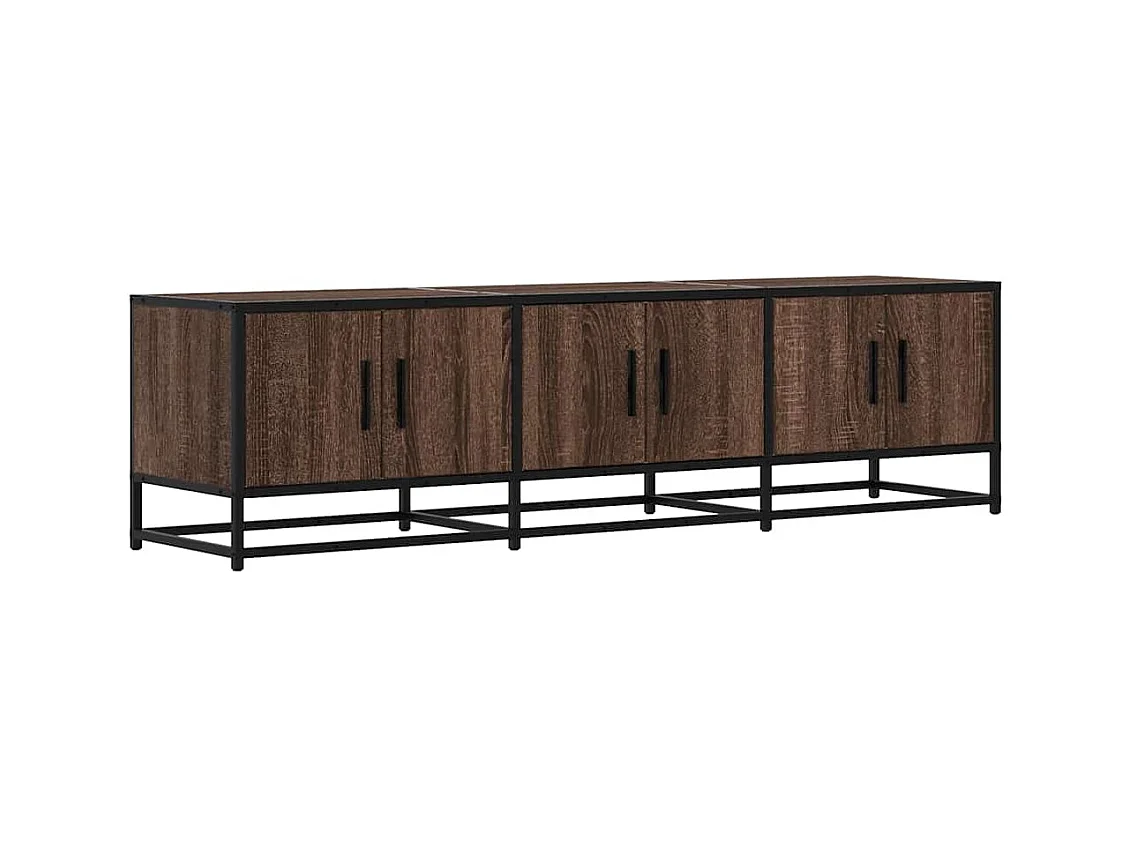 Meuble TV chêne marron 150x35x41 cm bois d'ingénierie et métal