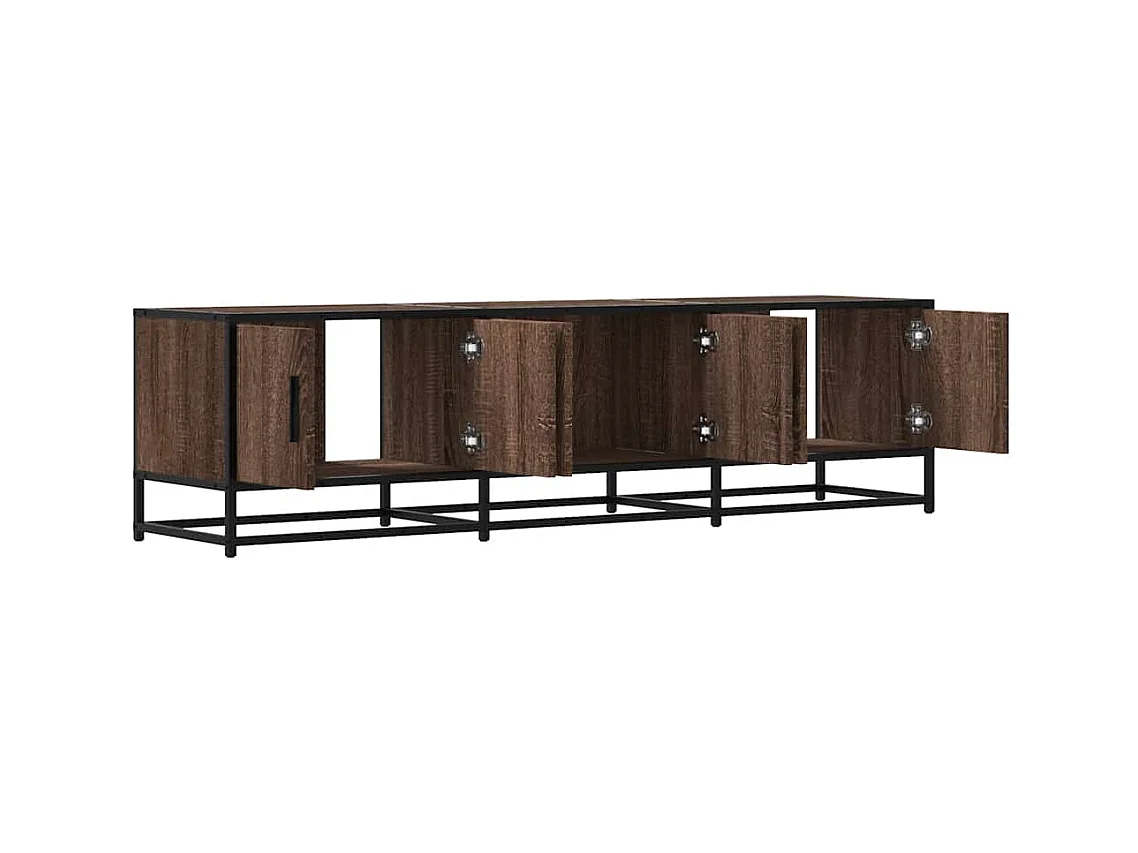 Meuble TV chêne marron 150x35x41 cm bois d'ingénierie et métal
