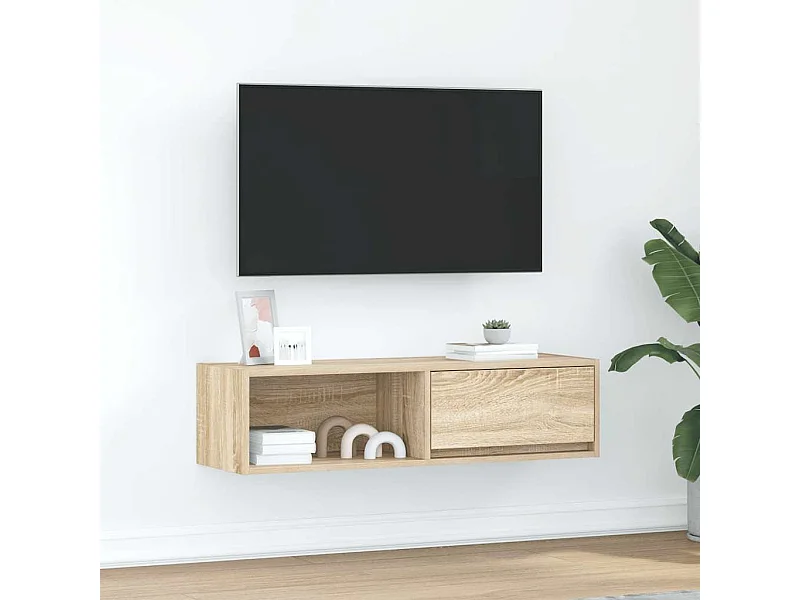 Meuble TV chêne sonoma 100x31x25,5 cm bois d'ingénierie