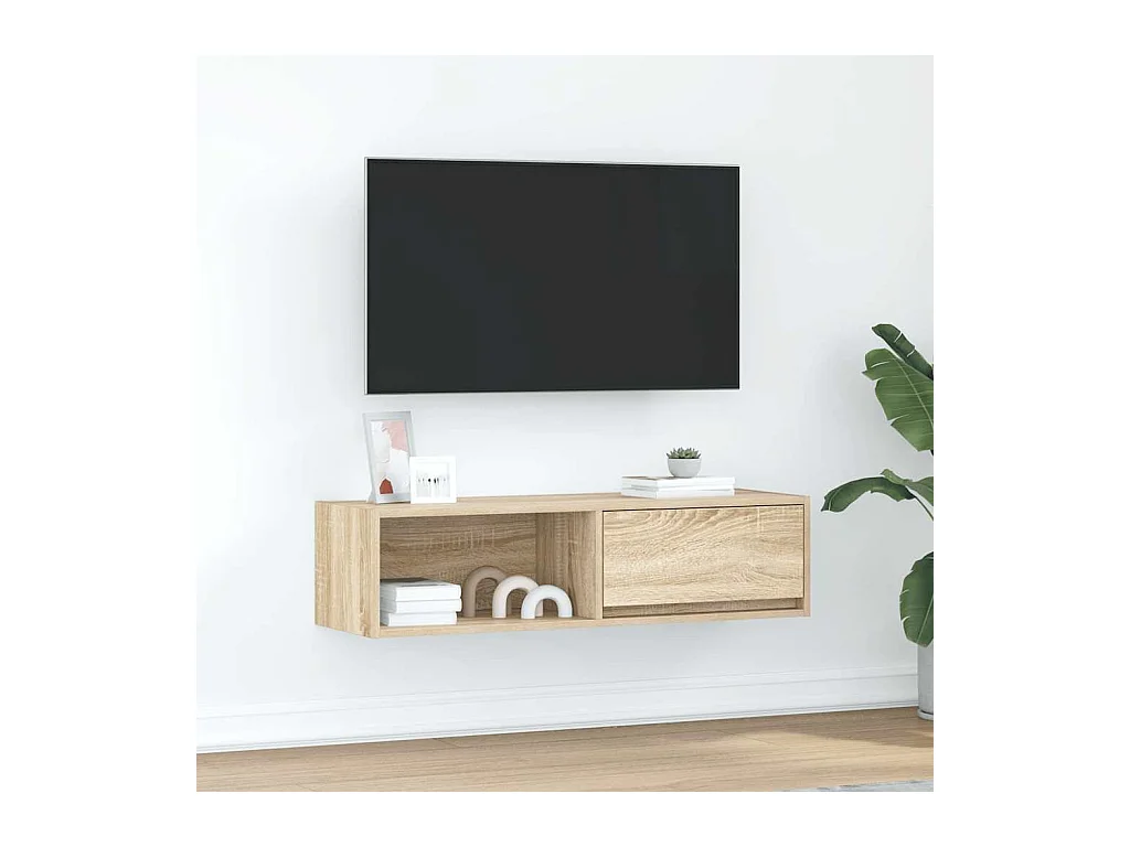 Móvel p/ TV 100x31x25,5 cm madeira processada carvalho sonoma