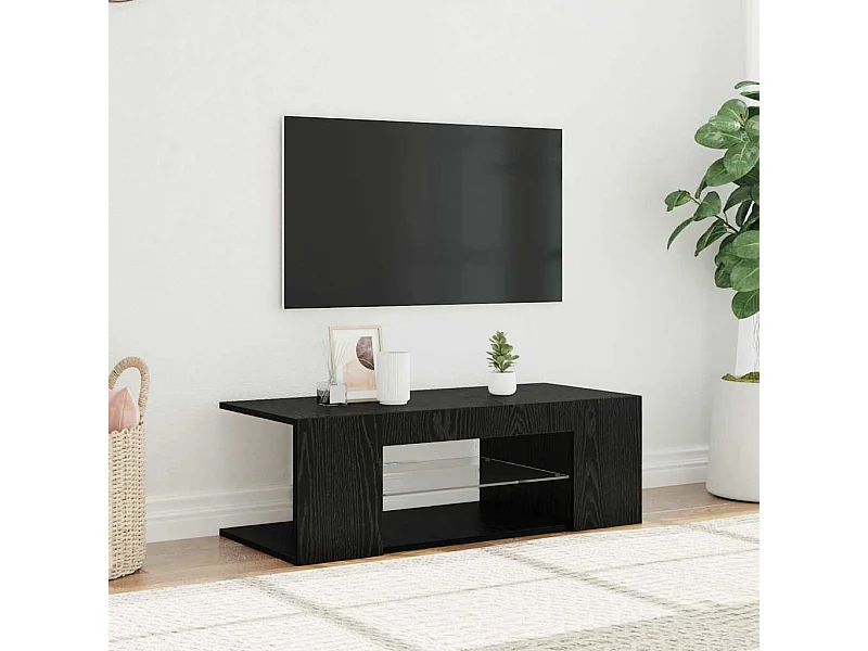 Meuble TV Noir 90 x 39 x 30 cm Bois d'ingénierie