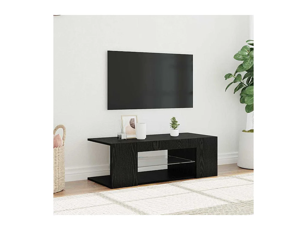 Meuble TV Noir 90 x 39 x 30 cm Bois d'ingénierie