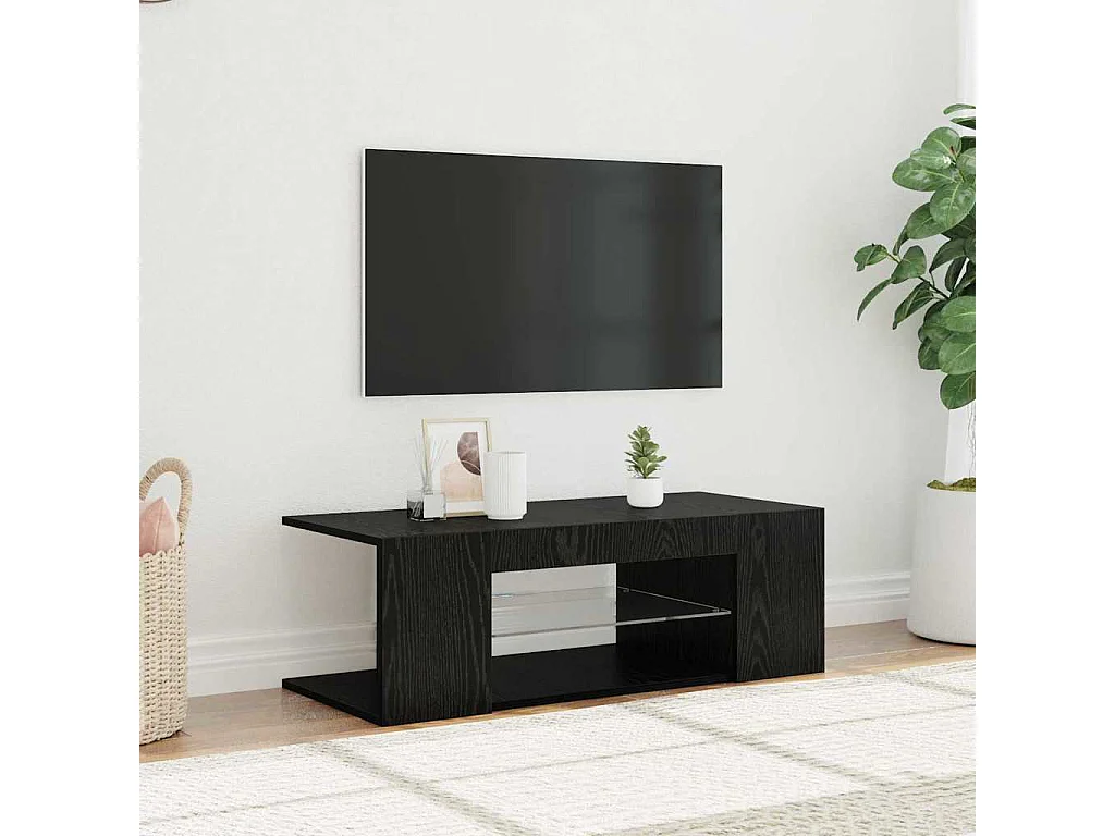 Gabinete para TV Preto 90 x 39 x 30 cm Madeira processada