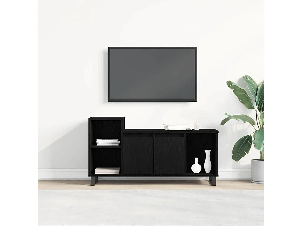 Meuble TV Chêne noir 100 x 35 x 55 cm Bois d'ingénierie