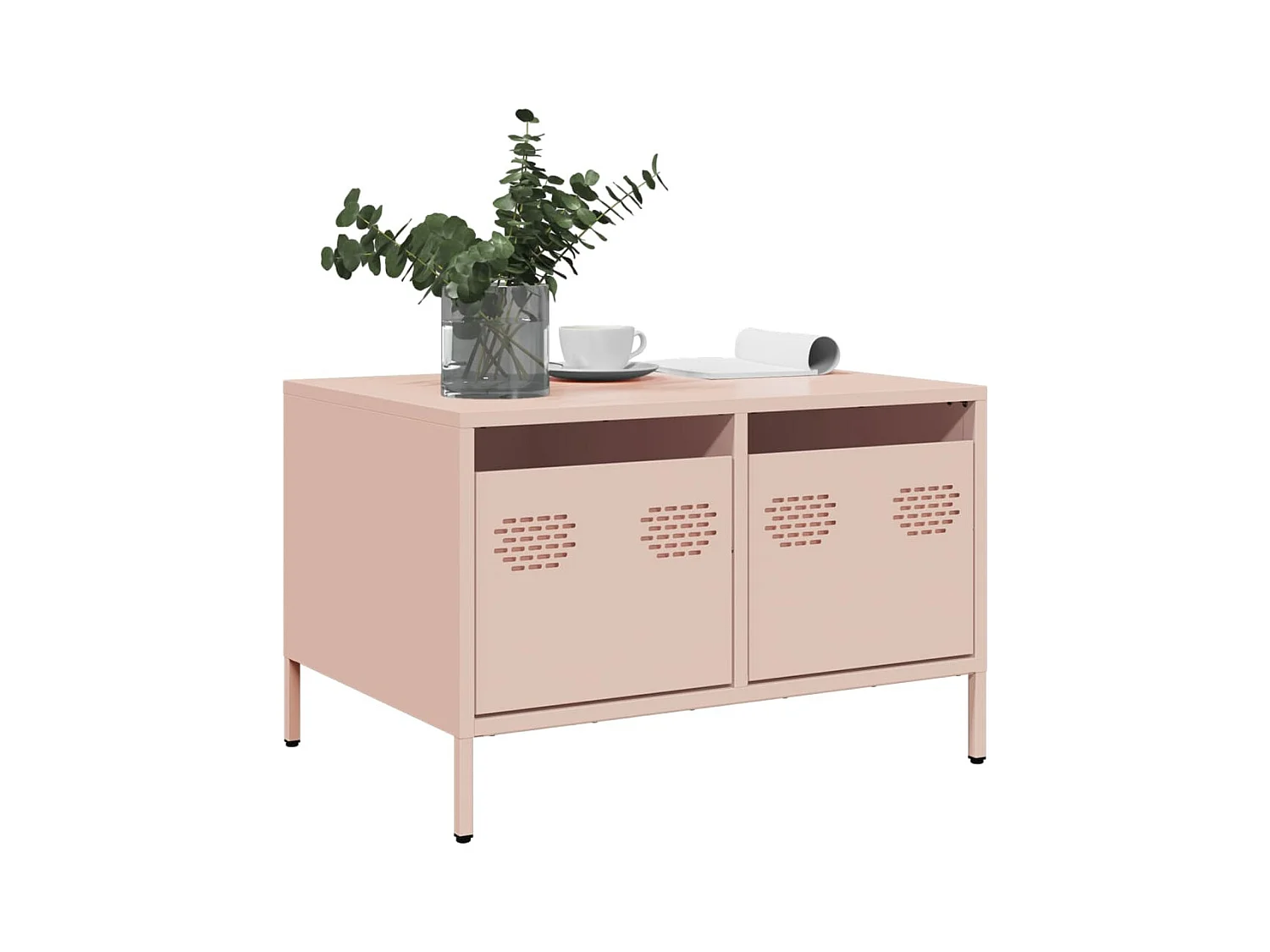 Mueble para TV acero laminado en frío rosa 68x50x43,5 cm