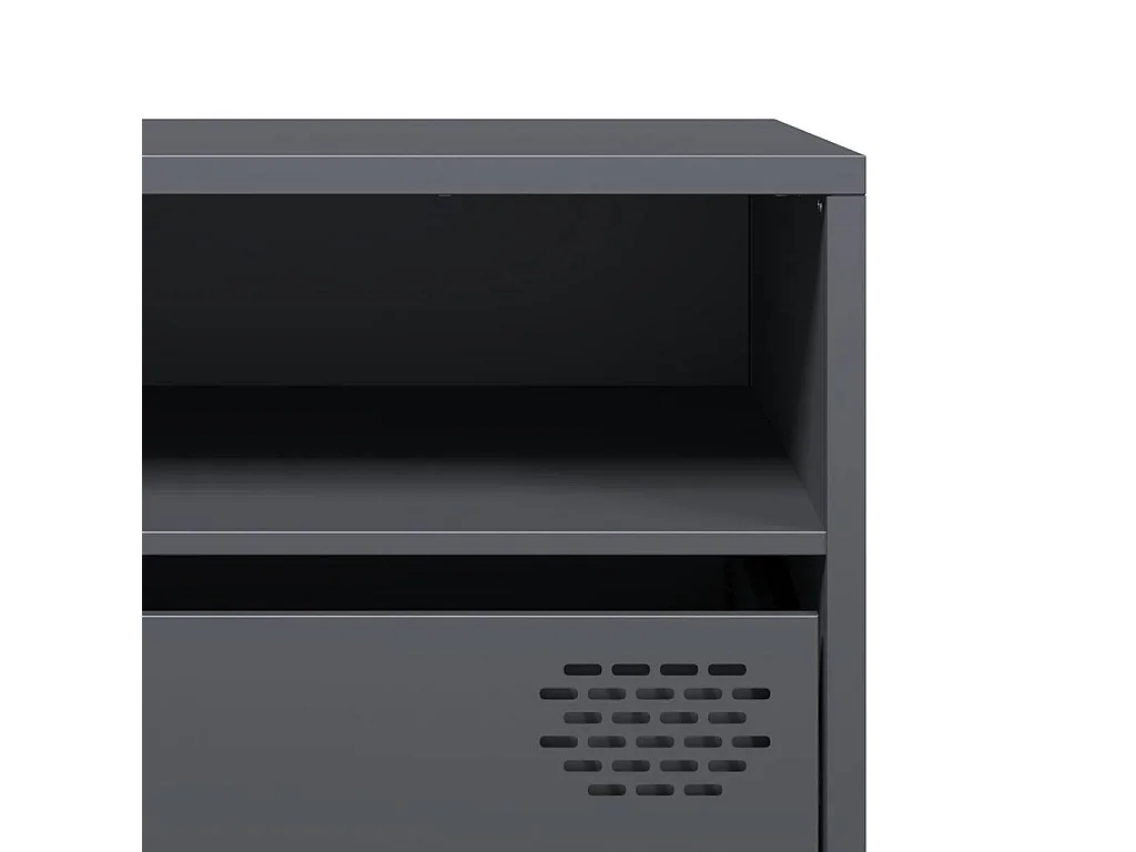 Meuble TV anthracite 202x39x43,5 cm acier laminé à froid