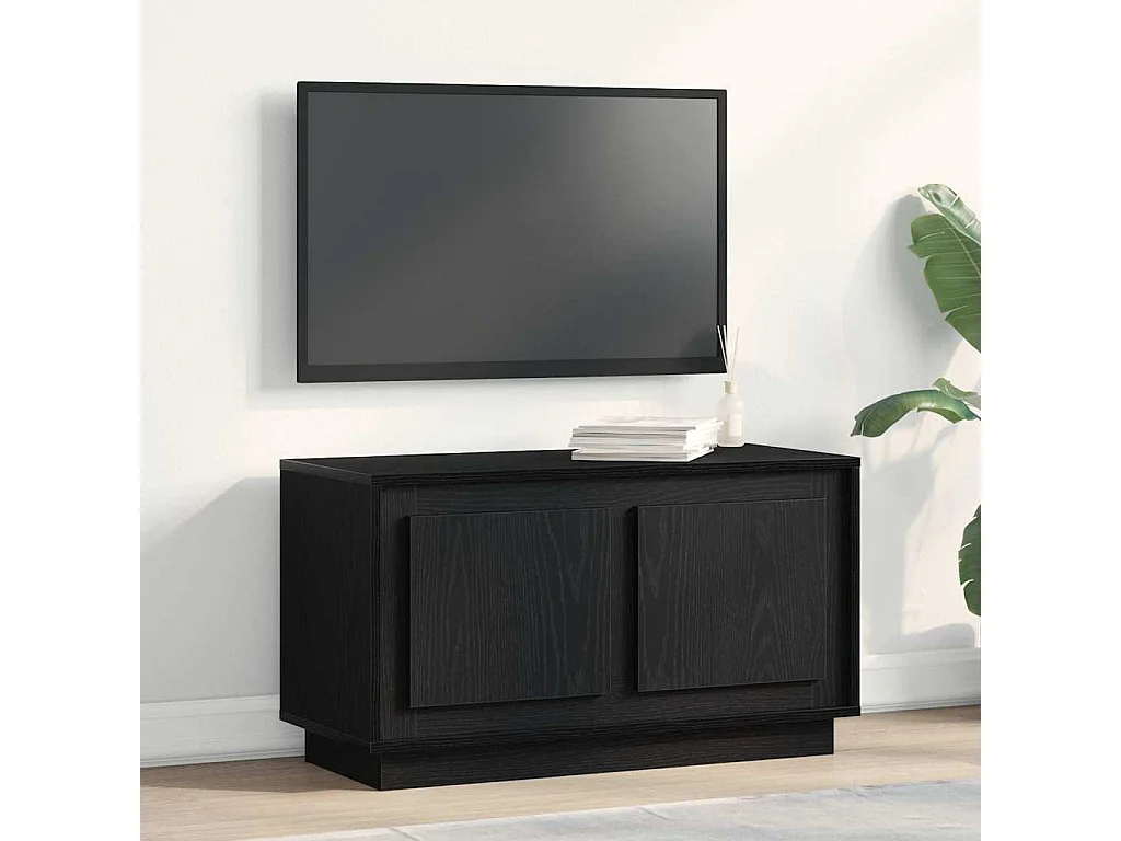 Meuble TV Chêne noir 80 x 35 x 45 cm Bois d'ingénierie