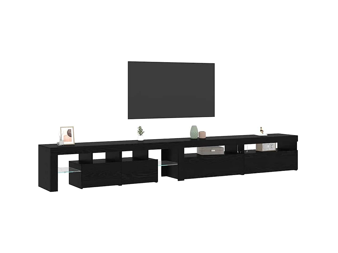 Meubles TV 3 pièces Chêne noir 290 x 36,5 x 40 cm