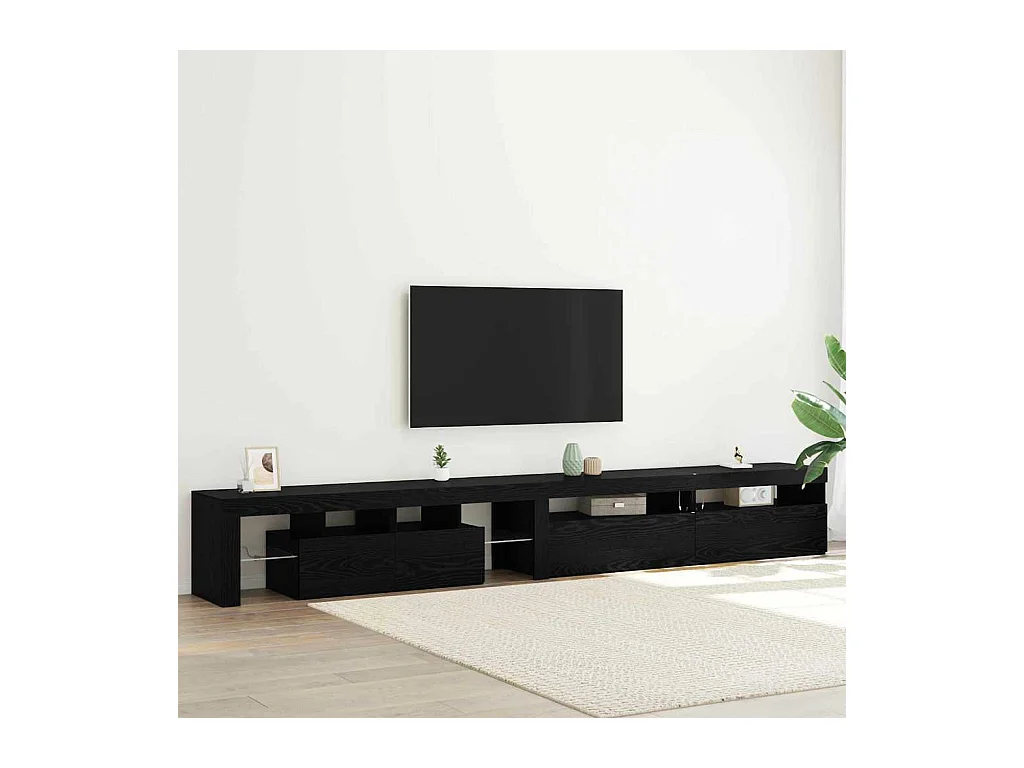 Meubles TV 3 pièces Chêne noir 290 x 36,5 x 40 cm