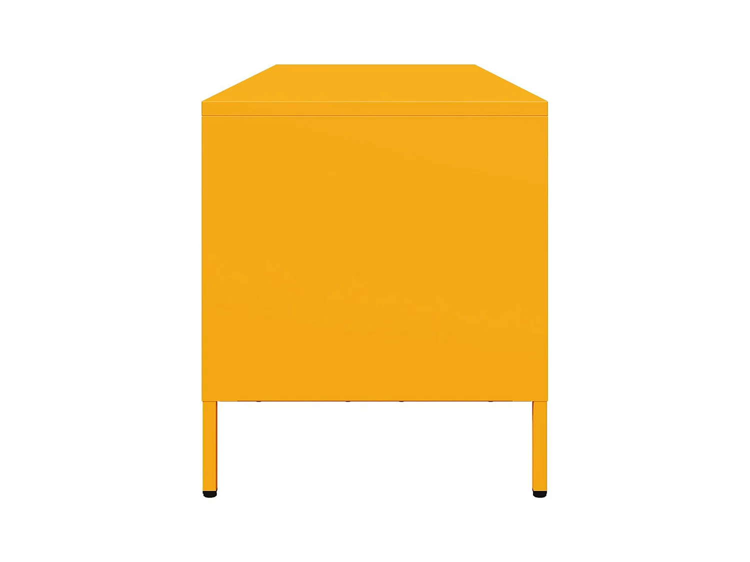 Meuble TV jaune moutarde 135x39x43,5 cm acier laminé à froid