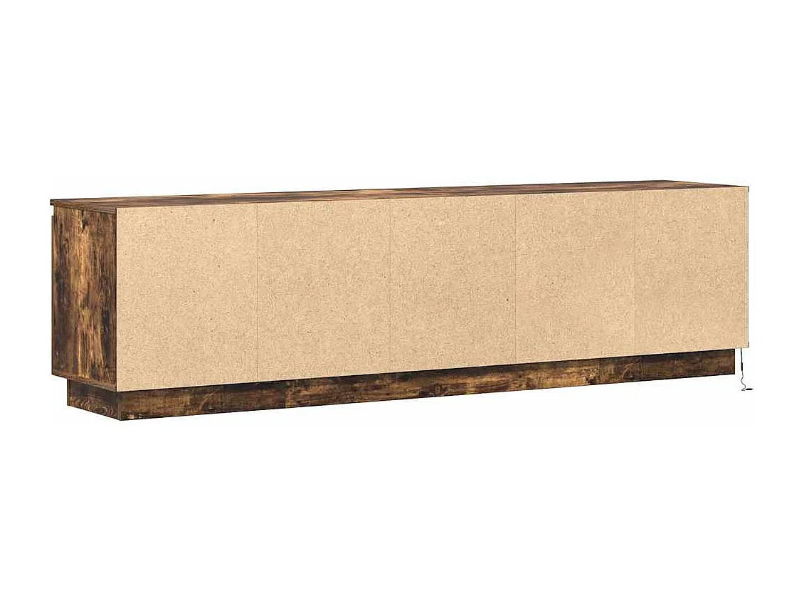 Meuble TV avec LED Chêne fumé 180 x 38 x 49 cm