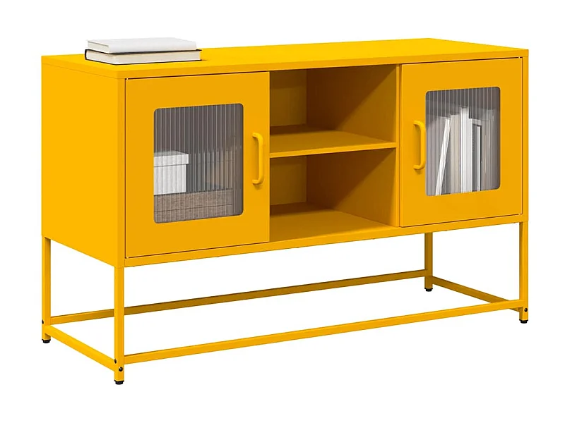 Meuble TV jaune moutarde 100,5x39x60,5 cm acier