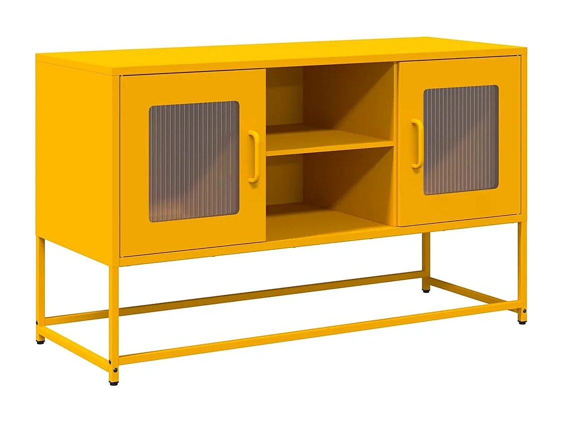 Meuble TV jaune moutarde 100,5x39x60,5 cm acier