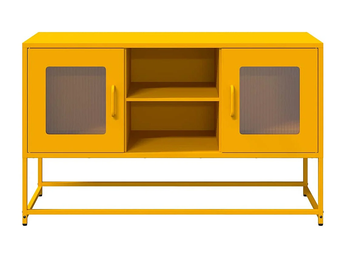Meuble TV jaune moutarde 100,5x39x60,5 cm acier