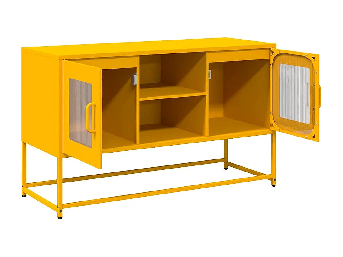 Meuble TV jaune moutarde 100,5x39x60,5 cm acier