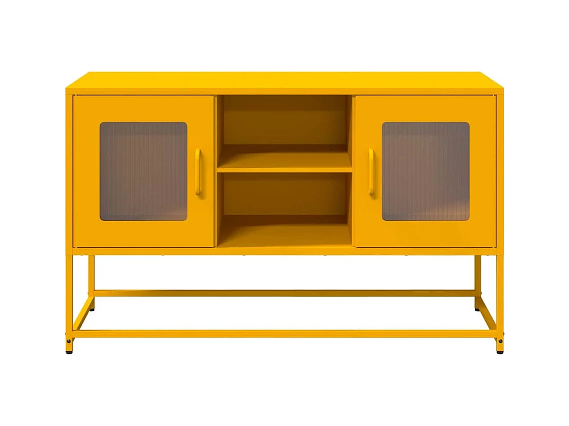 Meuble TV jaune moutarde 100,5x39x60,5 cm acier